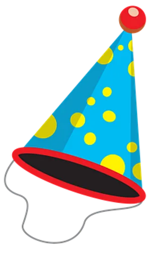 Blue Yellow Polka Dot Party Hat PNG Image