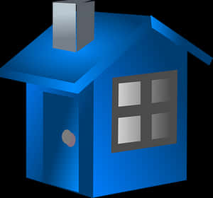 Blue3 D House Icon PNG image with transparent background