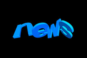Blue3 D News Text Graphic PNG with transparent background