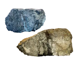 Blueand Brown Mineralson Black Background PNG Image