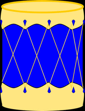 Blueand Gold Drum Illustration PNG image with transparent background