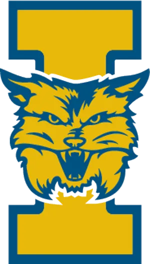 Blueand Gold Wolf Logo PNG Image