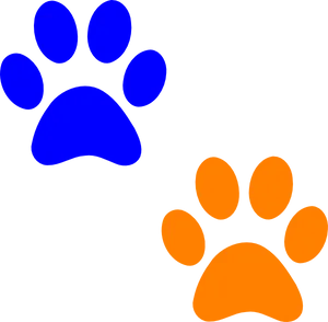 Blueand Orange Paw Prints PNG Image