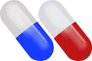 Blueand Red Capsules Illustration PNG Image