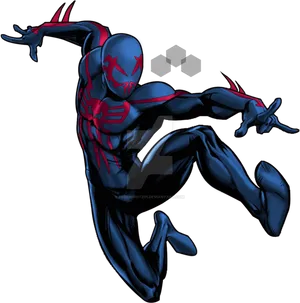 Blueand Red Spiderman Pose PNG Image