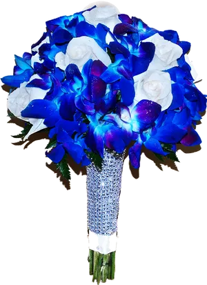 Blueand White Bridal Bouquet PNG Image