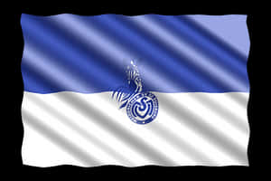 Blueand White Football Club Flag PNG image with transparent background