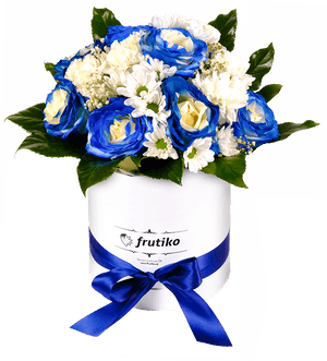 Box Of Blue Roses Mix - Blue Flowers Box Png, Transparent Png PNG with transparent background