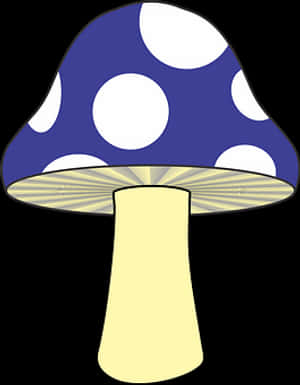 Blueand White Spotted Mushroom Illustration PNG image with transparent background