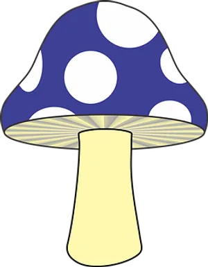 Blueand White Spotted Mushroom Illustration PNG Image