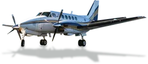 Blueand White Turboprop Aircraft PNG Image