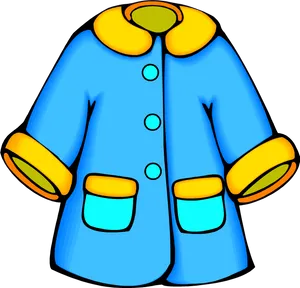 Blueand Yellow Cartoon Coat PNG Image