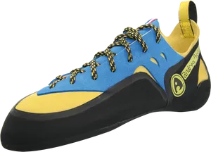 Blueand Yellow Climbing Shoe PNG Image