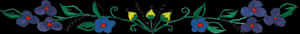 Blueand Yellow Floral Border Design PNG