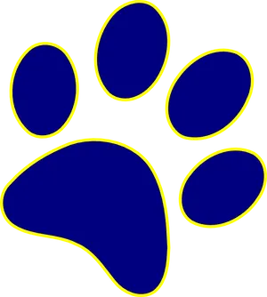 Blueand Yellow Paw Print PNG Image