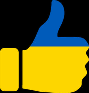 Blueand Yellow Thumbs Up Graphic PNG image with transparent background