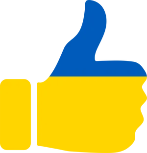 Blueand Yellow Thumbs Up Graphic PNG Image