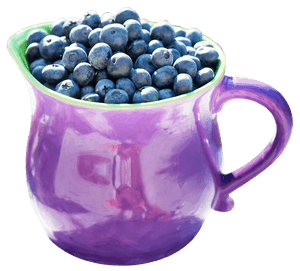 Blueberriesin Purple Cup PNG image with transparent background
