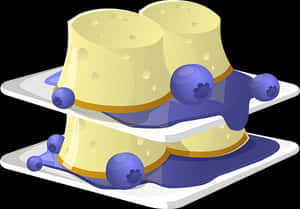 Blueberry Cheese Dessert Illustration PNG image with transparent background