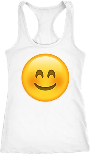 Blushing Emoji Tank Top PNG Image