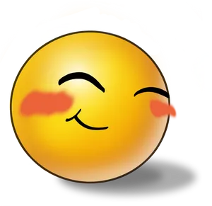 Blushing Smiling Emoji Illustration PNG Image