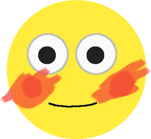 Blushing Yellow Face Emoji.png PNG Image