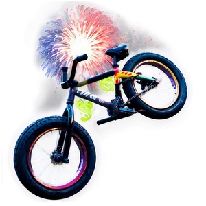 Bmx Bike On Firework Background Png Tav PNG Image