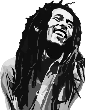 Bob Marley Iconic Portrait PNG Image