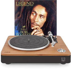 Bob Marley Legend Albumon Turntable PNG Image