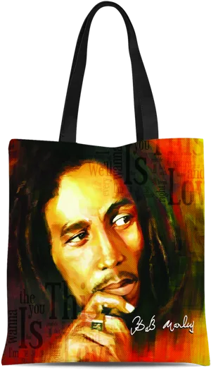 Bob Marley Tote Bag Artwork PNG Image