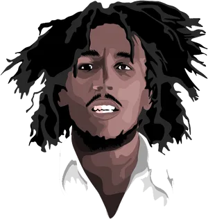 Bob Marley Vector Portrait PNG Image