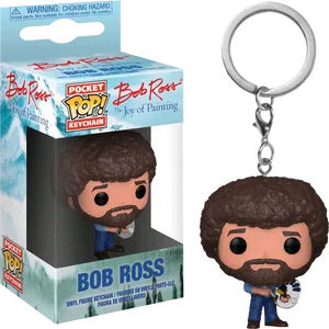 Bob Ross Keychain Funko Pop PNG Image