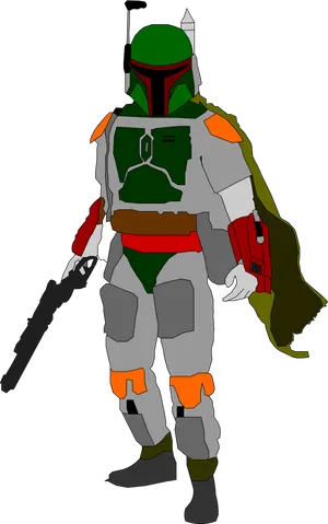 Boba Fett Armor Illustration PNG Image