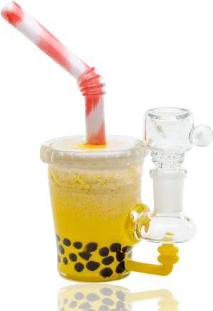 Boba Tea Glass Bong Hybrid PNG Image