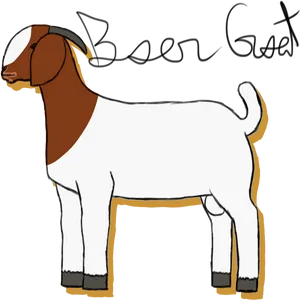 Boer Goat Illustration PNG Image