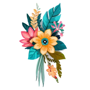 Boho Chic Flower Bouquet Png 06272024 PNG Image