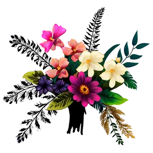 Boho Chic Flower Bouquet Png 06272024 PNG Image