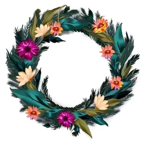 Boho Flowers Wreath Png Dkx97 PNG Image