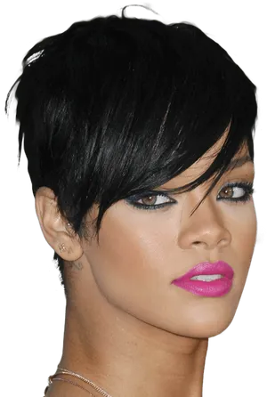 Bold_ Makeup_ Look_with_ Pink_ Lips PNG Image