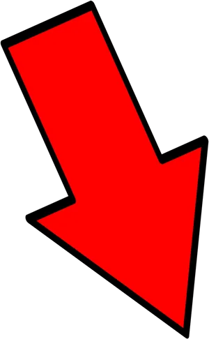 Bold Red Downward Arrow PNG Image