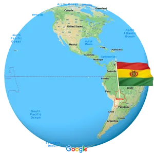 Bolivia Flag Map Overlay PNG Image