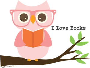 Book Loving Owl Illustration PNG Image