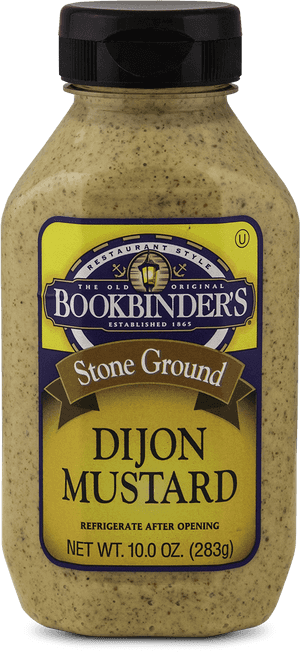Bookbinders Dijon Mustard Jar PNG with transparent background