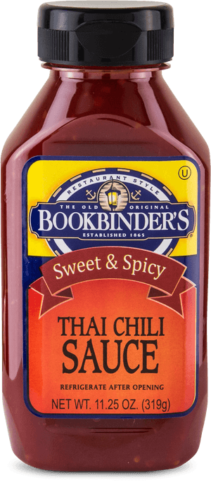 Bookbinders Thai Chili Sauce Bottle PNG with transparent background