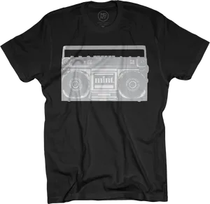 Boombox Graphic T Shirt Design PNG Image