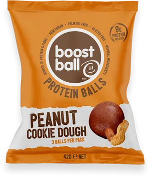 Boost Ball Protein Peanut Cookie Dough Package PNG Image