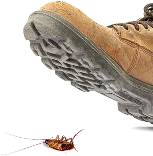 Boot Approaching Cockroach PNG Image