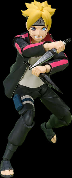 Boruto Uzumaki Action Pose PNG image with transparent background