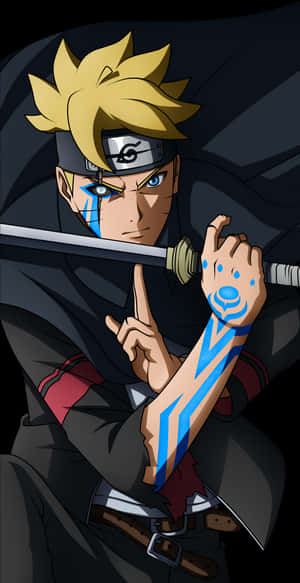 Boruto Uzumaki Ninja Pose PNG image with transparent background
