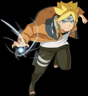 Boruto Uzumaki Rasengan Preparation PNG image with transparent background